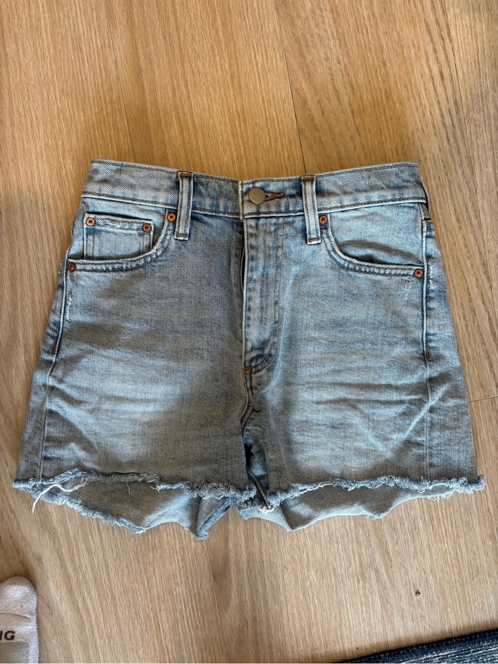 Aritzia Denim Forum Light Blue Cutoff Jean Shorts